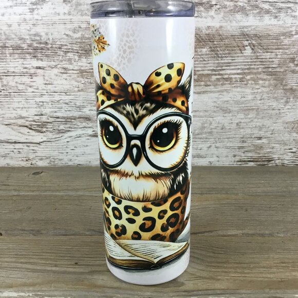Owl That's What I Do I Read the Books 20 oz Skinny Tumbler - Picture 1 of 4